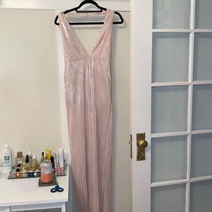 Michael Costello X Revolve shimmery pink jumpsuit